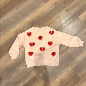 Zara Light Pink heart Sweatshirt